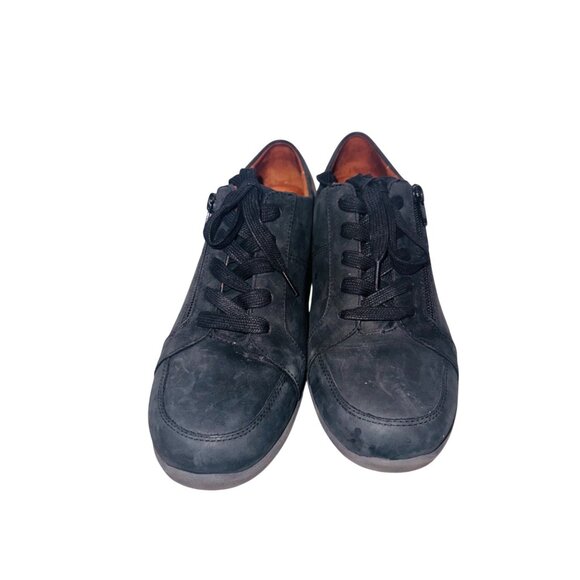 Vionic Abigail Lace-up Arch Support Shoes Black Leather Zip up Comfort Cushion - Picture 3 of 14